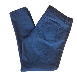 Miss Tina Blue & Black Tuxedo Denim Jeans Size 16 Petite
